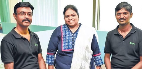 GUVI founders Arun Prakash, SP Balamurugan and Sri Devi. (Photo | EPS)