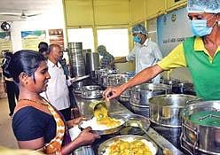 People have been asked to maintain 1.5 metre distance from one another while standing in the queue.