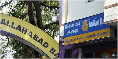 Allahabad Bank (L) and Indian Bank. (File photo| PTI and EPS)