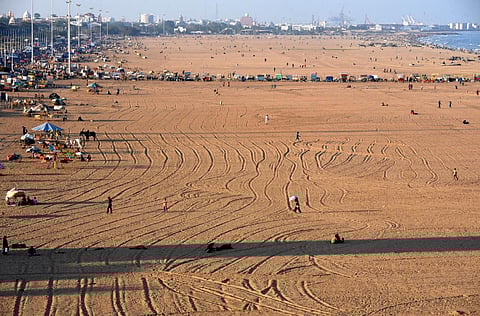 With coronavirus positive cases 150, many states have issued elaborate restrictions to reduce the transmission of virus. The schools, malls, theatres, amusements parks and other places which attracts large crow has been closed. A view of Marina beach in C