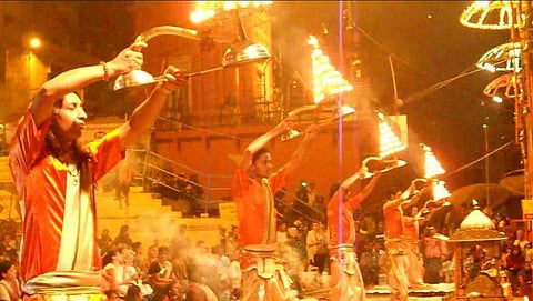 The famous Ganga Aarti. (Photo| Screengrab)