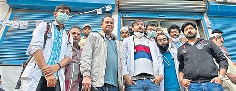 The group of doctors at Al Hind Hospital in riot-hit Mustafabad. (Photo | EPS)