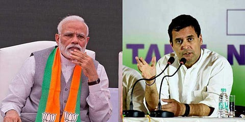 Prime Minister Narendra Modi (L) and Congress leader Rahul Gandhi. (Photos | PTI)
