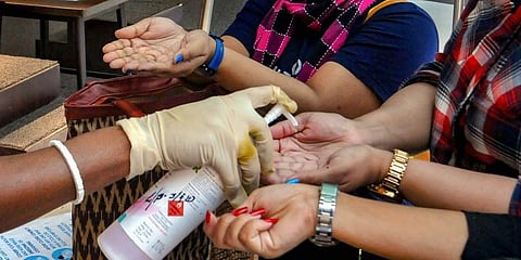 PTI file image of hand sanitisers used for representational purpose only