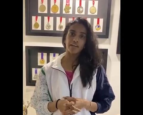 Ace Indian shuttler P.V. Sindhu. Twitter screengrab.