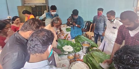 While the food is distributed for free for certain families, an amount of Rs 20 is charged from others. 