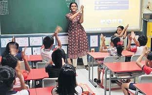 Sitara at one of her storytelling sessions with children