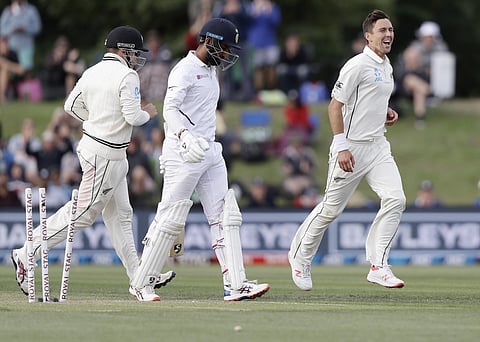 India's Cheteshwar Pujara walks from the field after he was out bowled by New Zealand's Trent Boult during play on day two of the second cricket Test between New Zealand and India at Hagley Oval. (Photo | AP)