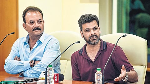 CAC’s Madan Lal (L) & RP Singh address the media in Mumbai on Wednesday | PTI