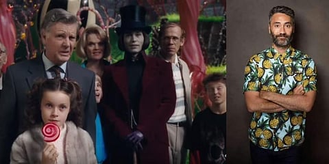 Johnny Depp's 2005 interpretation of  'Charlie & The Chocolate Factory' (R) and Taika Waititi who will be directing two Netflix series on the same (L).