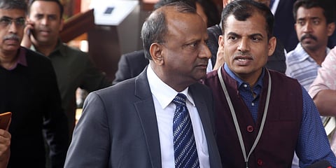SBI chairman Rajnish Kumar at Parliament house during the ongoing Budget Session in New Delhi. (Photo| Shekhar Yadav, EPS)