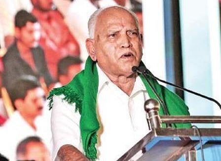Chief Minister B S Yediyurappa in  Honnali on Saturday I EXPRESS