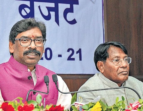 Jharkhand CM Hemant Soren with State Finance Minister Rameshwar Oraon | file