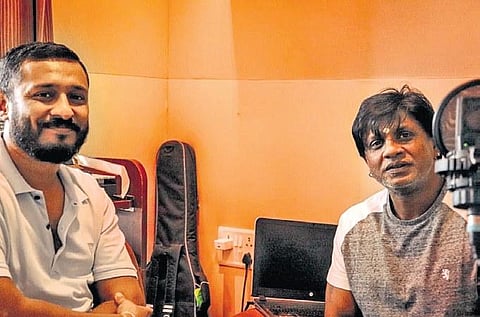 Charan Raj (L) and Duniya Vijay