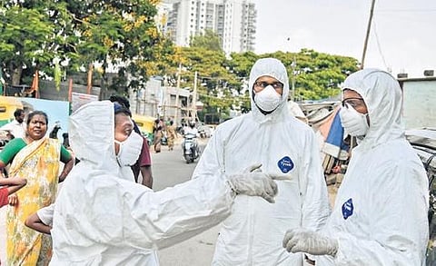A group of COVID-19 volunteers in Bengaluru | MEGHANA SASTRY