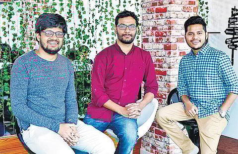 (From left) Mrinal Rai, Harshit Shrivastava and Ayush Agrawal