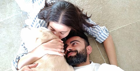 Kohli tweeted an adorable picture of himself with his wife Anushka Sharma