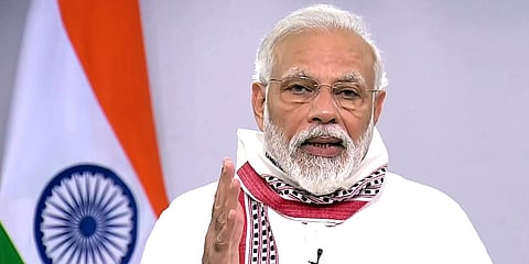 PM Narendra Modi addresses nation. (Photo| ANI)