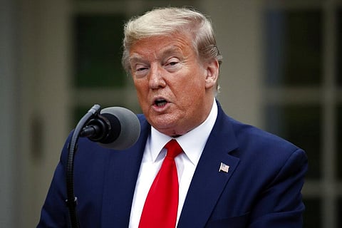 President Donald Trump speaks about the coronavirus in the Rose Garden of the White House. (Photo | AP)