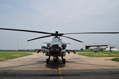 An Apache attack helicopter of the Indian Air Force