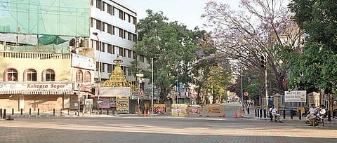 Gandhinagar locality, which is a hub of small- and medium-sized hotels, has been wearing a deserted look since the lockdown. (Photo | EPS/nagaraja gadekal)