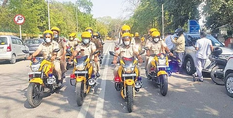 The COVID-19 patrol bikes launched for the capital’s south district. 