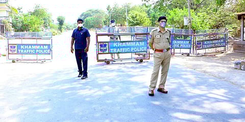 Police seal inter-district borders in Khammam. (Photo| EPS)