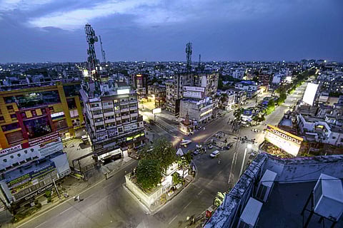 A top-view of streets during the nationwide COVID-19 lockdown to curb the spread of coronavirus in Patna Monday April 20 2020. (Photo | PTI)