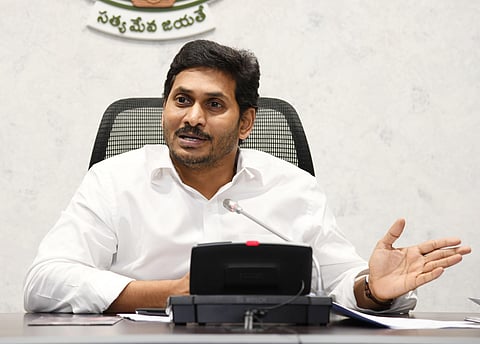 Andhra Pradesh CM YS Jagan Mohan Reddy held a review meeting on COVID-19 at CM's camp office in Tadepalli on Tuesday. (Photo | EPS)