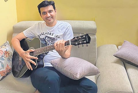 Sanchit Gaurav enjoys his sessions with guitar