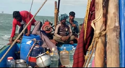 A group of fishermen arrives at Gollagandi coast in Srikakulam I Express