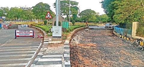 The repair work under way on Necklace Road | Vinay Madapu