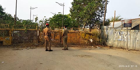 The Soriyankuppam border with Cuddalore sealed with a police barricade