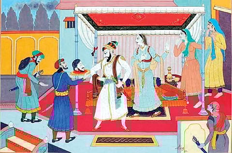 Shah Jahan presented with the slain head of his son, Dara