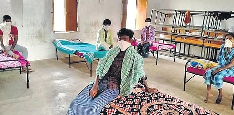 Migrant labourers at a Covid Care Centre in Ganjam | express
