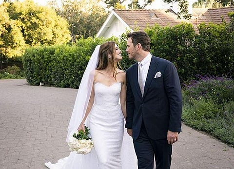 Actor Chris Pratt with wife Katherine on their wedding day (Photo | Katherine Schwarzenegger, Instagram)