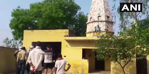 Bodies of two priests were found at a temple, allegedly murdered, in Pagona village of Bulandshahr. (Photo | ANI Twitter)