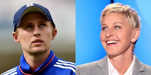 England Cricket Captain Joe Root (Left) and Talk show host Ellen Degeneres (Right)