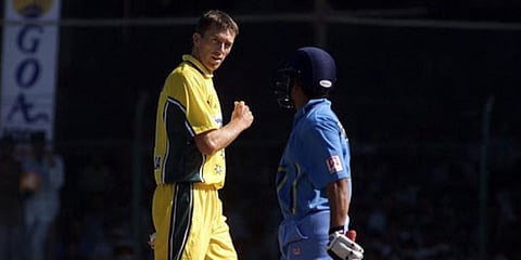 Glenn McGrath, who scalped 563 and 381 wickets in Test Matches and ODIs, got Sachin Tendulkar out 13 times in international cricket. (File Photo | AFP)