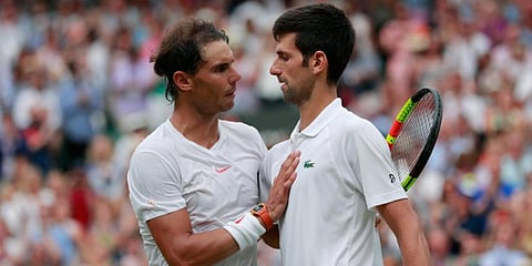 ATP world number one Novak Djokovic and ATP world number two Rafael Nadal (Photo | AP)