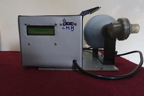 Automatic Ambu bag respiratory system produced by a start up in Hubballi. (Photo | Express)