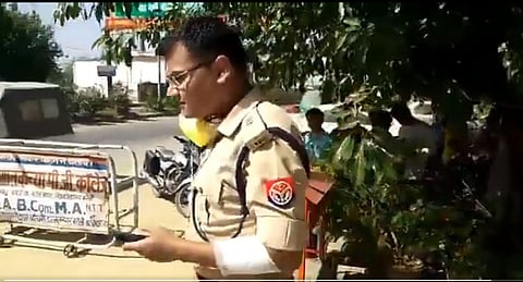 Addl SP Abhishek Varma was injured in the scuffle with citizens in Bareillly district. (Photo| Twitter screengrab)