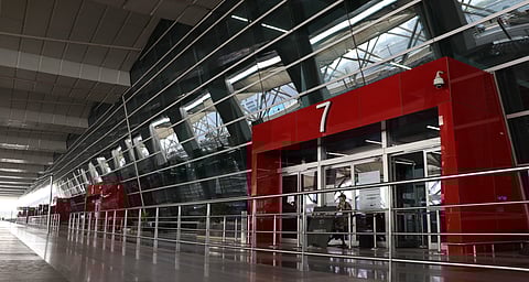 Terminal 3 wears a desereted look after the adminitration decided to cancel all international flights at IGI Airport in New Delhi. (Photo | Ashish Kumar Kataria, EPS)