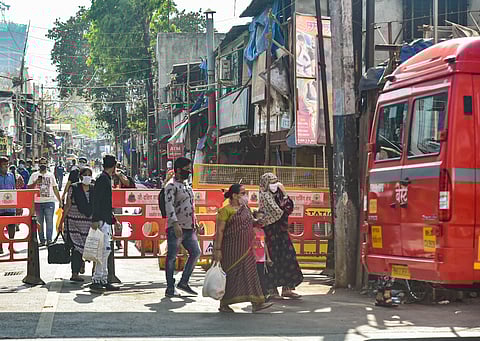 People suspected to be COVID-19 positive, being taken to a hospital during a nationwide lockdown in the wake of coronavirus outbreak, in Mumbai, Saturday, April 4, 2020. (Photo | PTI)