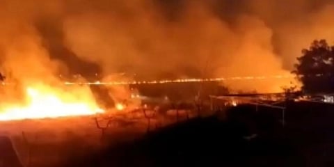 The fire broke out at 9:30 pm.  (Photo | Twitter)