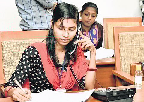 Supriya Prashant, migrant link worker at the control room at Collectorate