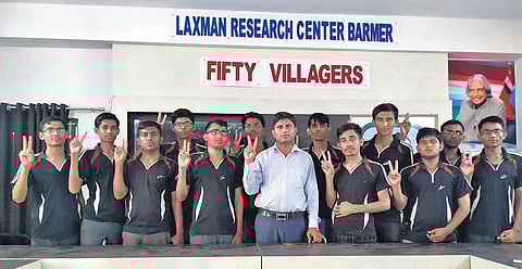 Dr Bharat Saran with students of '50 Villagers' programme. (Photo| EPS)