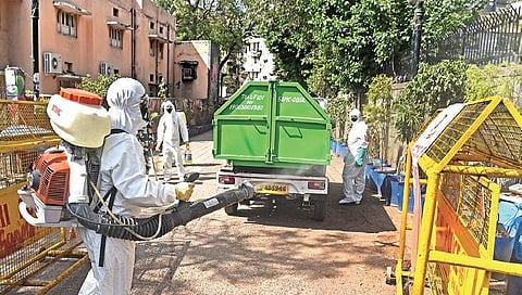 Nizammudin Markaz & nearby areas were thoroughly sanitised following the outbreak of coronavirus among people who attended the religious congregation | express