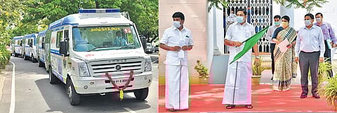 Chief Minister Edappadi K Palaniswami flags off mobile units with x-ray equipment.
