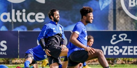 FC Porto's players take part in a training session. (File Photo | AFP)